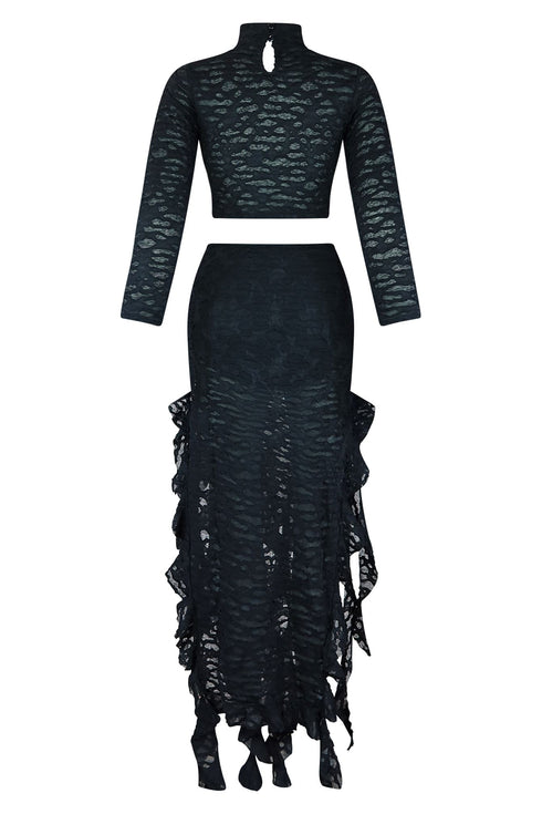 Darla Mesh Top & Maxi Ruffle Skirt SET matching sets EDGE